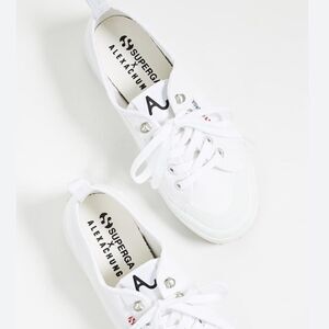 Superga X Alexa Chung 2294 Cothook Lace Up White Sneakers in Size US 4.5